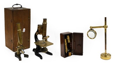 Lot 3187 - E Leitz Wetzlar Brass Microscope no.163700...