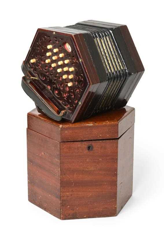 Lot 3058 - Concertina By Lachenal Anglo duet system, with...