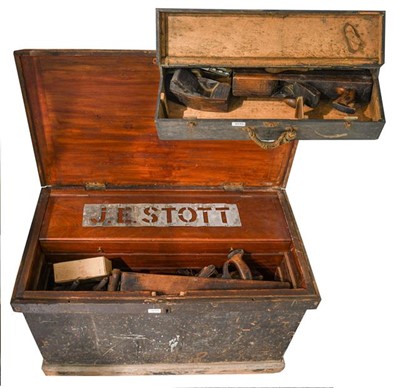 Lot 3245 - Tool Chest including various wooden planes...