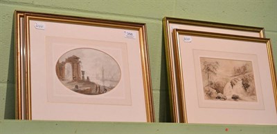 Lot 356 - Two framed 18th/19th century watercolours and two others (4)