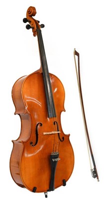 Lot 3002A - Cello 29 1/2" two piece back, ebony fittings,...