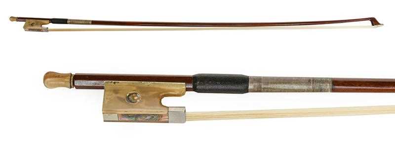 Lot 3033 - Violin Bow stamped 'J S LaPierre' length...