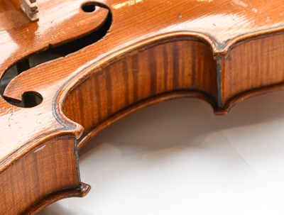 Lot 3015 - Violin 14 1/4" two piece back, ebony...