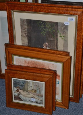 Lot 365 - Eight maple-framed prints