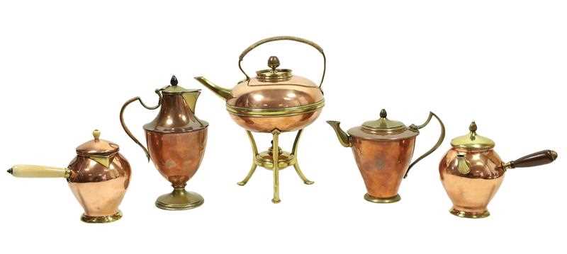 Lot 2063 - An Arts & Crafts Brass and Copper Kettle on...