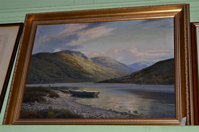 Lot 375 - George Melvin Rennie, loch view, oil signed