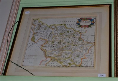 Lot 376 - Robert Morden - The West Riding of Yorkshire, hand coloured map, framed and glazed