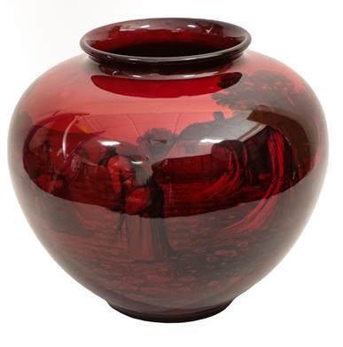 Lot 2037 - A Royal Doulton Flambé Vase, decorated with...