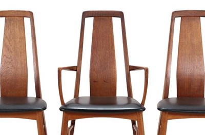 Lot 2264 - A Set of Six (4+2) Danish Eva Teak Chairs,...