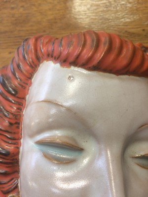 Lot 2046 - An Art Deco Goldscheider Pottery Wall Mask,...