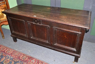 Lot 407 - Three panel oak coffer