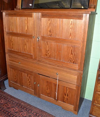 Lot 414 - Pitch pine office cupboard