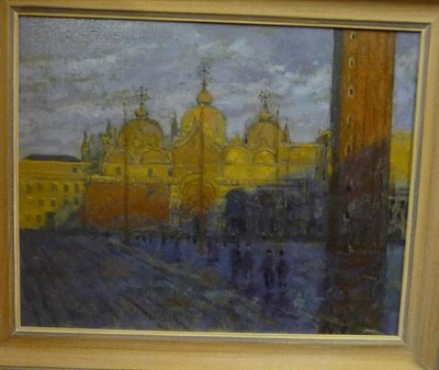 Lot 849 - Jack Millar ARCA, RBA (1921-2006) "St Mark's " Signed, inscribed verso, oil on board, 41cm by...