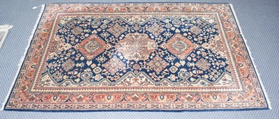 Lot 373 - Indian rug of Kashgai design, the indigo field...
