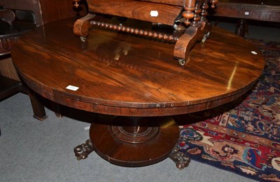 Lot 439 - Early Victorian rosewood circular breakfast table