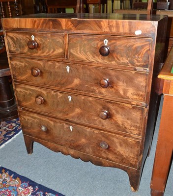 Lot 445 - Early 19th century mahogany four height chest of drawers