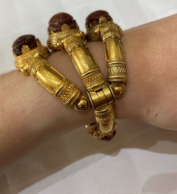 Lot 2396 - An Archaeological Revival Style Scarab Bangle,...
