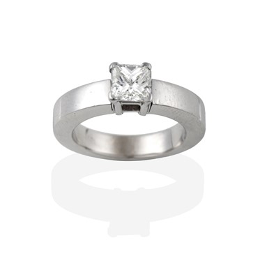 Lot 2362 - A Diamond Solitaire Ring, the princess cut...