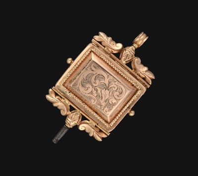 Lot 2155 - An Unusual Large Continental Gold Watch Key,...