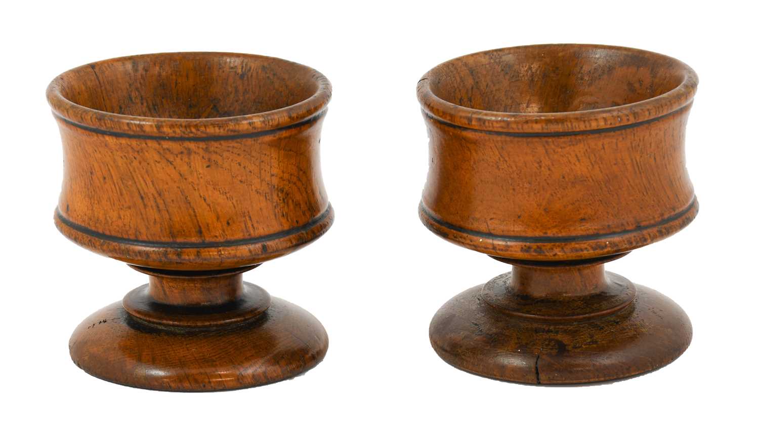 Lot 1037 - A Pair of Turned Treen Salts, early 19th...
