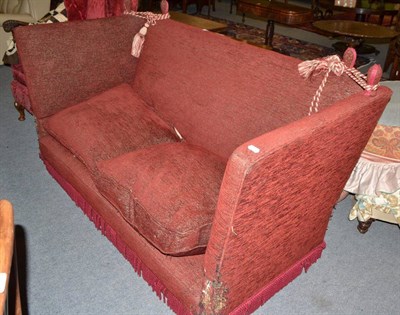 Lot 460 - A modern knoll settee with red upholstery