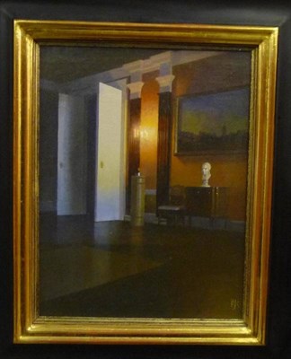 Lot 852 - Peter J Kelly RBA, NEAC (20th/21st century)  "The Candle-Lit Room, Tsarskoe Selo " Signed with...