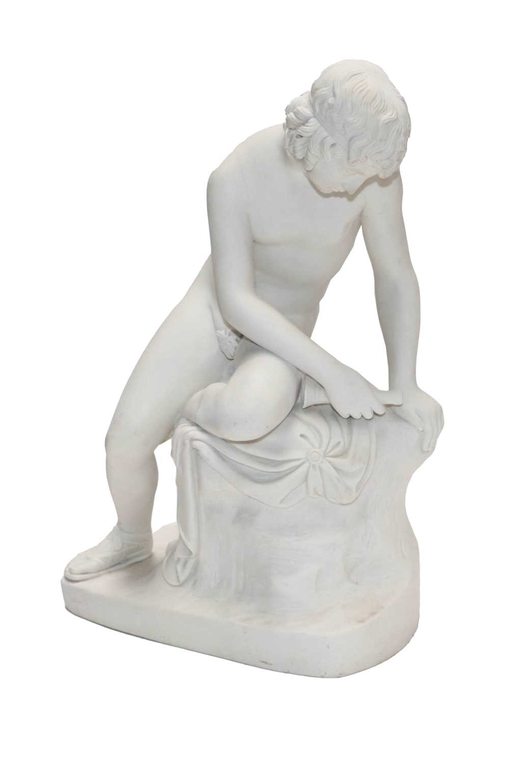 Lot 7 - A 19th century Parian sculpture of Narcissus,...