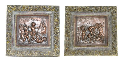 Lot 398 - After Jean Baptiste Germain, a pair of copper...