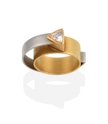 Lot 2297 - A Diamond Double Band Ring, by Ursula Scholz,...