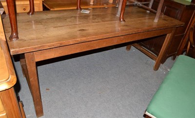 Lot 496 - A three-plank 6ft oak refectory table