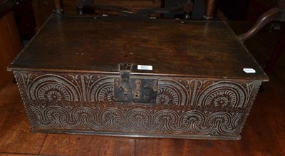 Lot 501 - A carved oak bible box