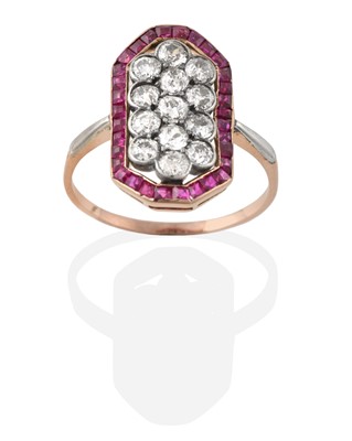 Lot 2265 - A Ruby and Diamond Ring, the central cluster...