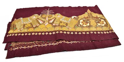 Lot 101 - An Early 20th Century Indian embroidered wool...