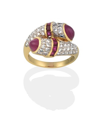 Lot 2390 - A Ruby and Diamond Twist Ring