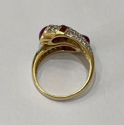 Lot 2390 - A Ruby and Diamond Twist Ring