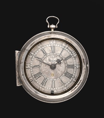 Lot 2162 - A Good Silver Pair Cased Verge Pocket Watch,...