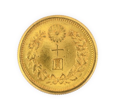 Lot 136 - Japan, Gold 10 Yen, Meiji Year 36 (1903), obv....