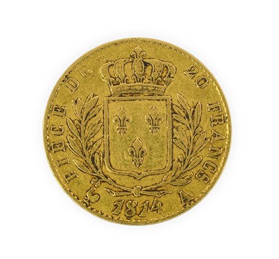Lot 158 - France, Gold 20 Francs 1814A, (Paris Mint),...