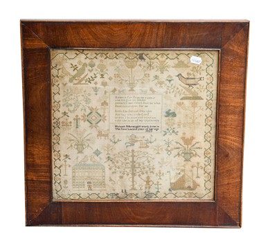 Lot 2170 - Pictorial Sampler with Verse Worked by Hannah...