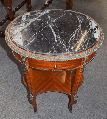 Lot 558 - An early 20th century French kingwood marble...