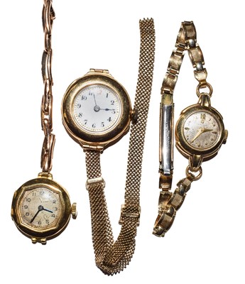 Lot 144 - A lady's gold plated Omega wristwatch, a...