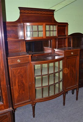 Lot 526 - Edwardian mahogany display cabinet with superstructure back