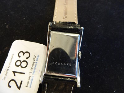 Lot 2183 - A Chrome Plated Rectangular Flared Sided Wristwatch