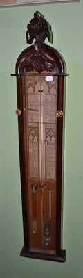 Lot 543 - A Victorian carved barometer 'Admiral Fitzroy'