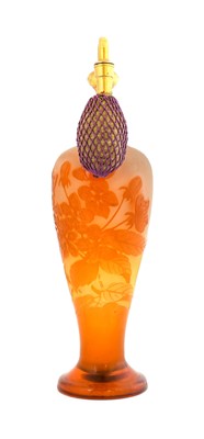 Lot 45 - An Emile Gallé Cameo Glass Perfume Bottle with...
