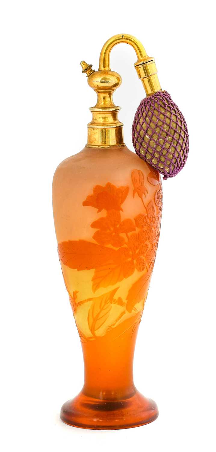 Lot 45 - An Emile Gallé Cameo Glass Perfume Bottle with...