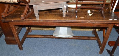 Lot 561 - A three-plank 5ft oak refectory table