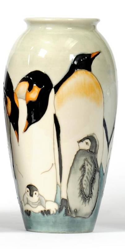 Lot 862 - A William John Moorcroft Penguin Pattern Vase, circa 1989, designed by Sally Tuffin, numbered...