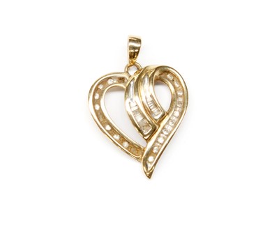 Lot 84A - A Diamond Heart Shaped Pendant, unmarked,...