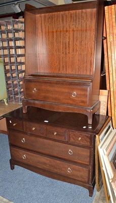 Lot 577 - Stag open bookcase and a three height chest